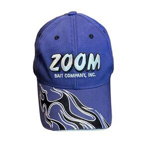 Zoom Bait Company Hat Bass Love 'Em Blue Black White Strapback Fishing Cap